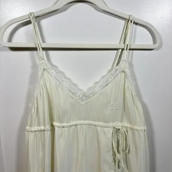 Vintage Givenchy Intimates Silk Blend Night Gown Lace Trim Coquette Whimsy Fairy - Picture 2 of 9